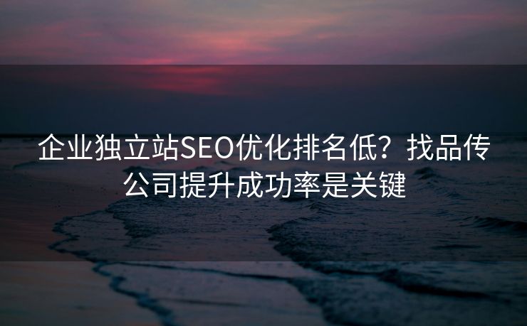 企业独立站SEO优化排名低？找品传公司提升成功率是关键