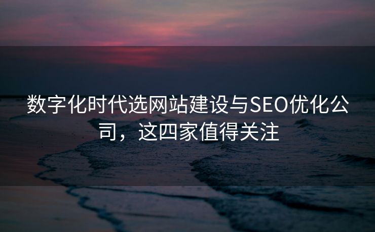数字化时代选网站建设与SEO优化公司，这四家值得关注