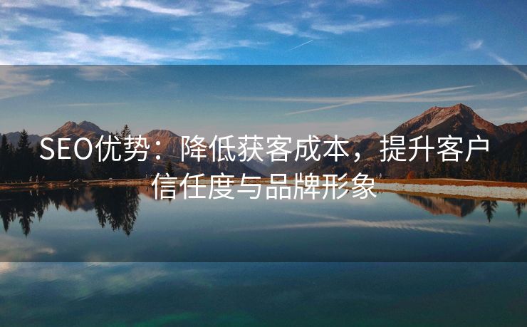 SEO优势：降低获客成本，提升客户信任度与品牌形象