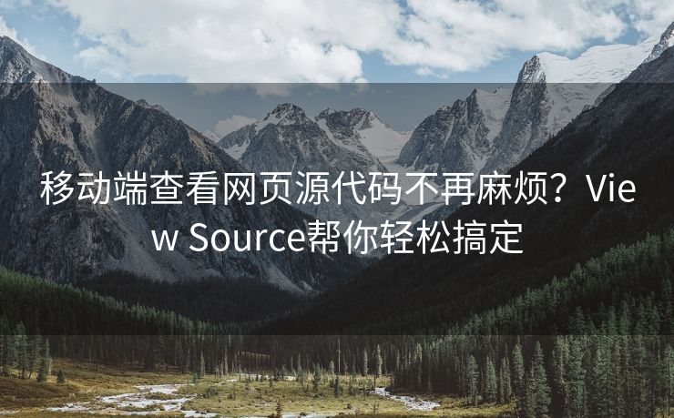 移动端查看网页源代码不再麻烦？View Source帮你轻松搞定