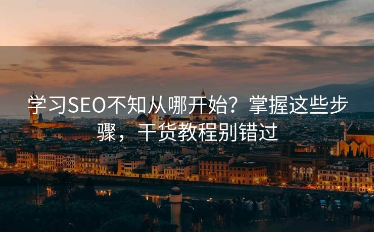 学习SEO不知从哪开始？掌握这些步骤，干货教程别错过