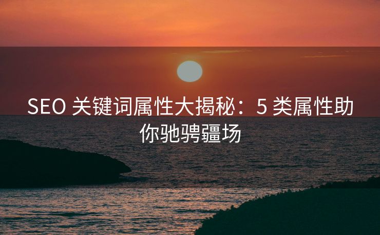 SEO 关键词属性大揭秘：5 类属性助你驰骋疆场