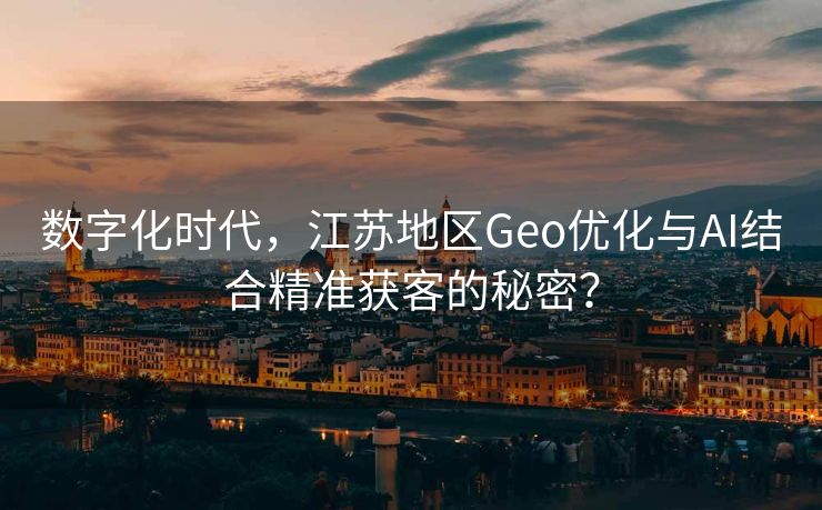 数字化时代，江苏地区Geo优化与AI结合精准获客的秘密？