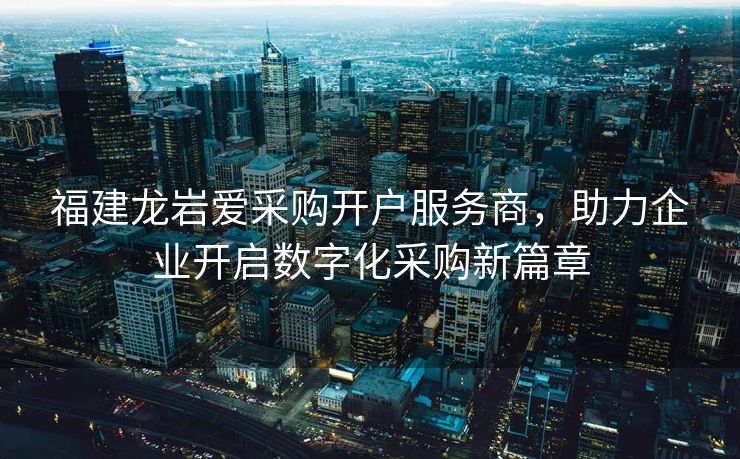 福建龙岩爱采购开户服务商，助力企业开启数字化采购新篇章