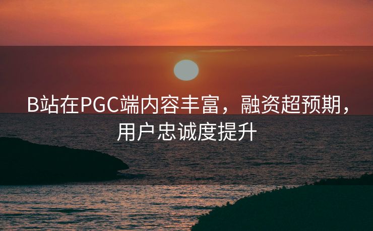 B站在PGC端内容丰富，融资超预期，用户忠诚度提升