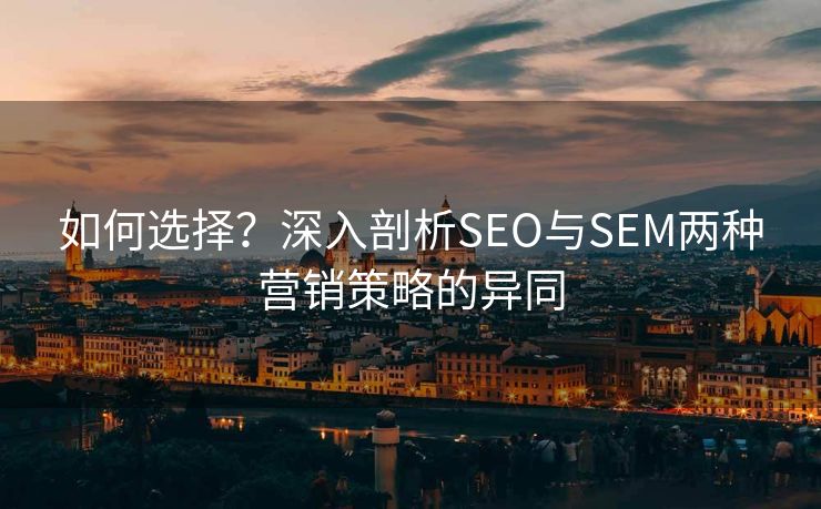 如何选择？深入剖析SEO与SEM两种营销策略的异同
