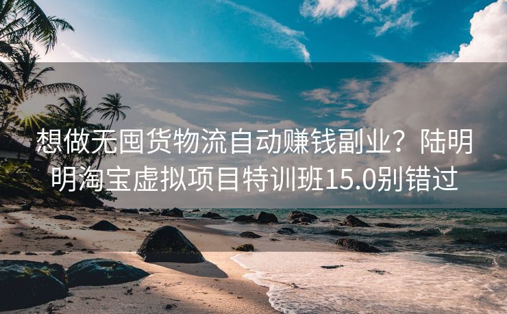 想做无囤货物流自动赚钱副业？陆明明淘宝虚拟项目特训班15.0别错过