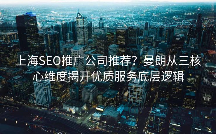 上海SEO推广公司推荐？曼朗从三核心维度揭开优质服务底层逻辑