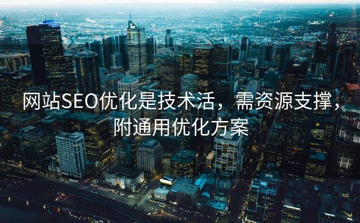 网站SEO优化是技术活，需资源支撑，附通用优化方案