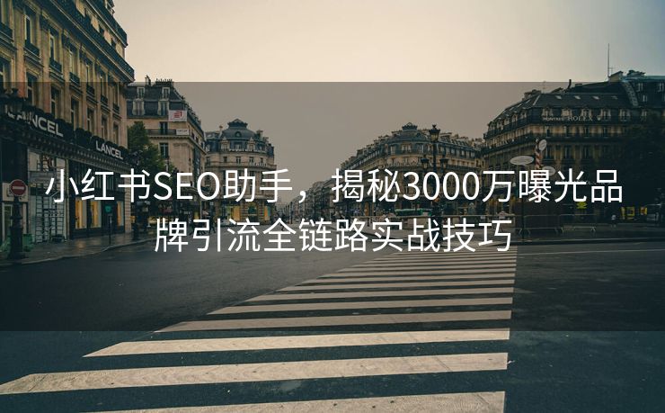 小红书SEO助手,揭秘3000万曝光品牌引流全链路实战技巧 小红书SEO助手,揭秘3000万曝光品牌引流全链路实战技巧