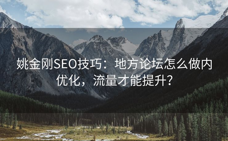 姚金刚SEO技巧:地方论坛怎么做内优化,流量才能提升? 姚金刚SEO技巧:地方论坛怎么做内优化,流量才能提升?