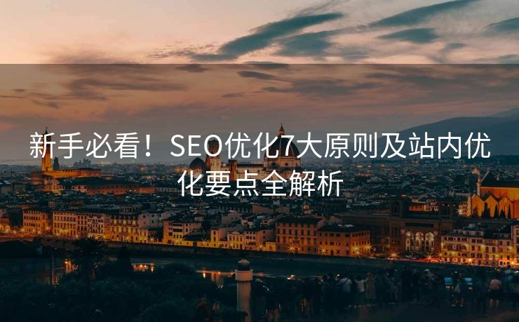 新手必看!SEO优化7大原则及站内优化要点全解析 新手必看!SEO优化7大原则及站内优化要点全解析